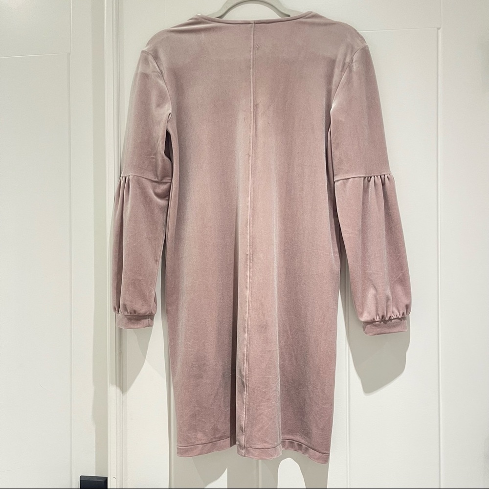 Madewell Velvet Balloon-Sleeve Dress in Lilac (XXS) - Picture 10 of 10